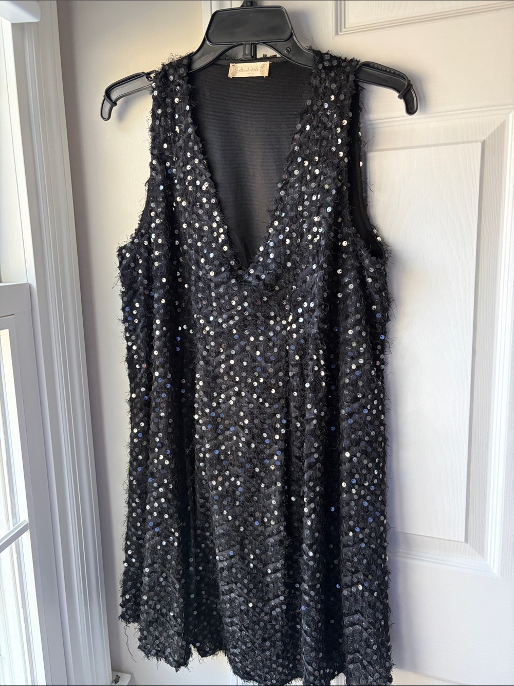 Altered State Black Sequin V-Neck Party Dress